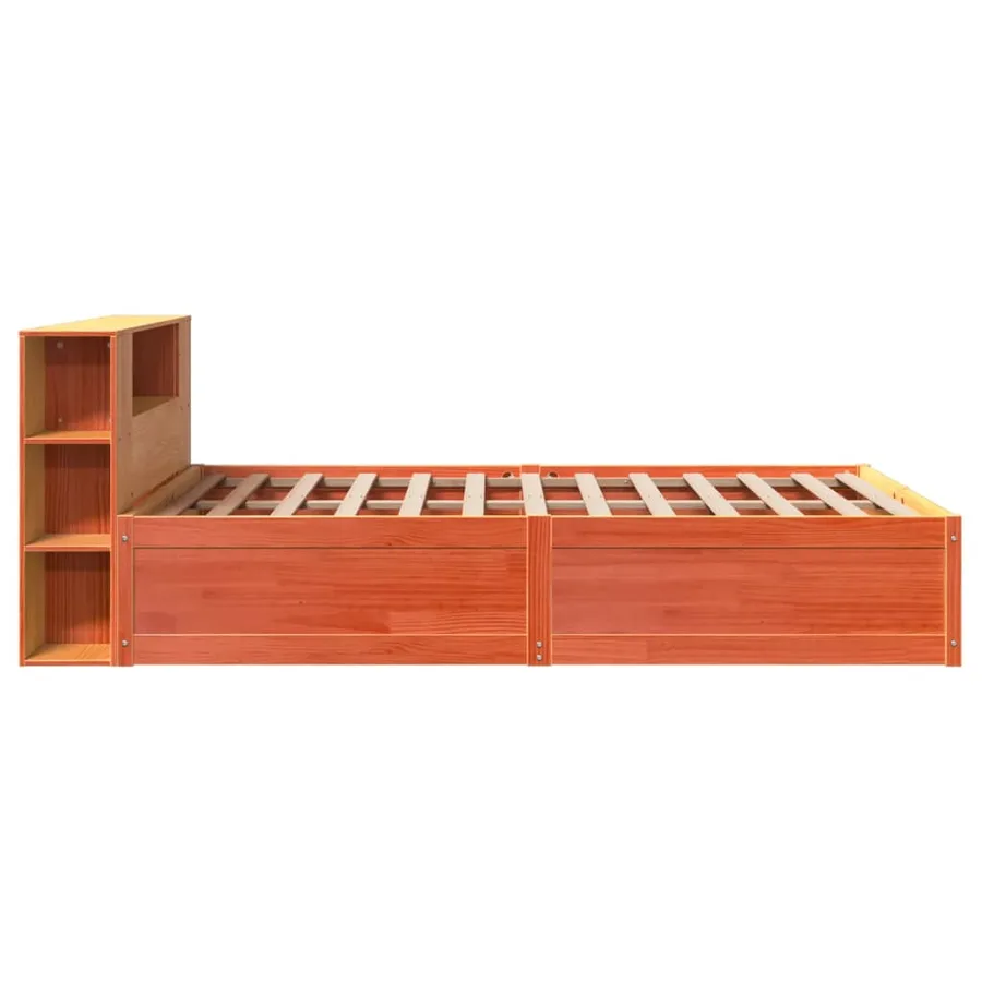 Cadre de lit sans matelas cire marron 140x190cm bois pin massif - 6