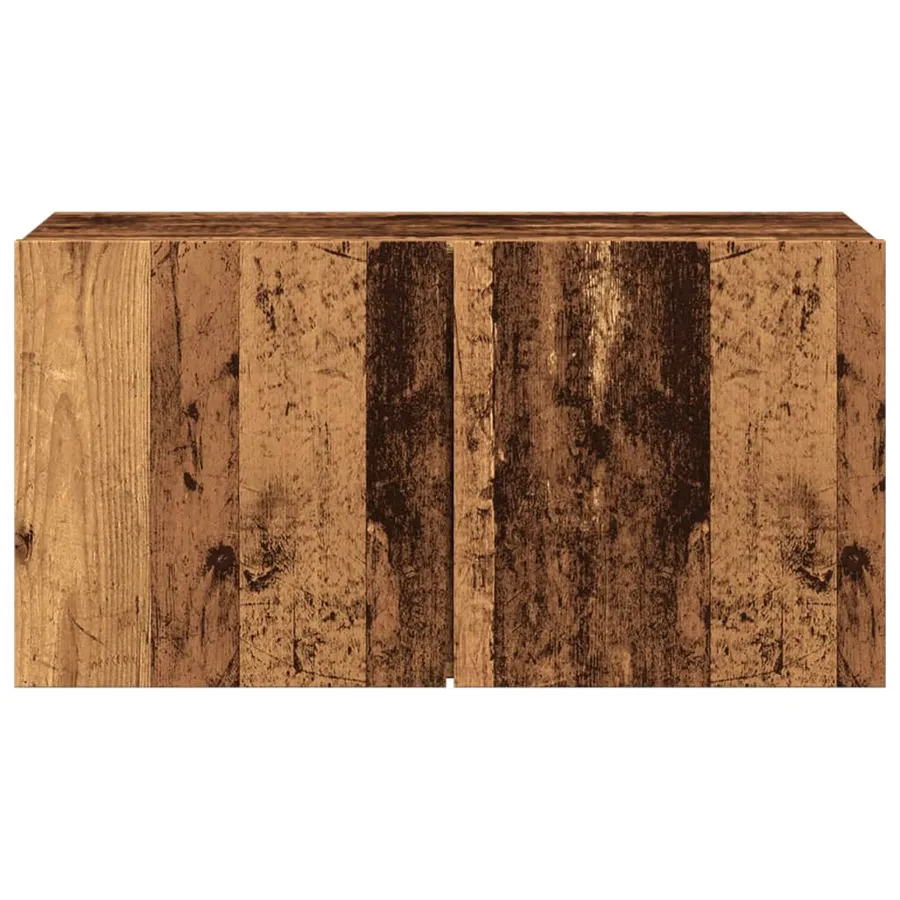 Meuble TV mural vieux bois 80x30x41 cm - 5