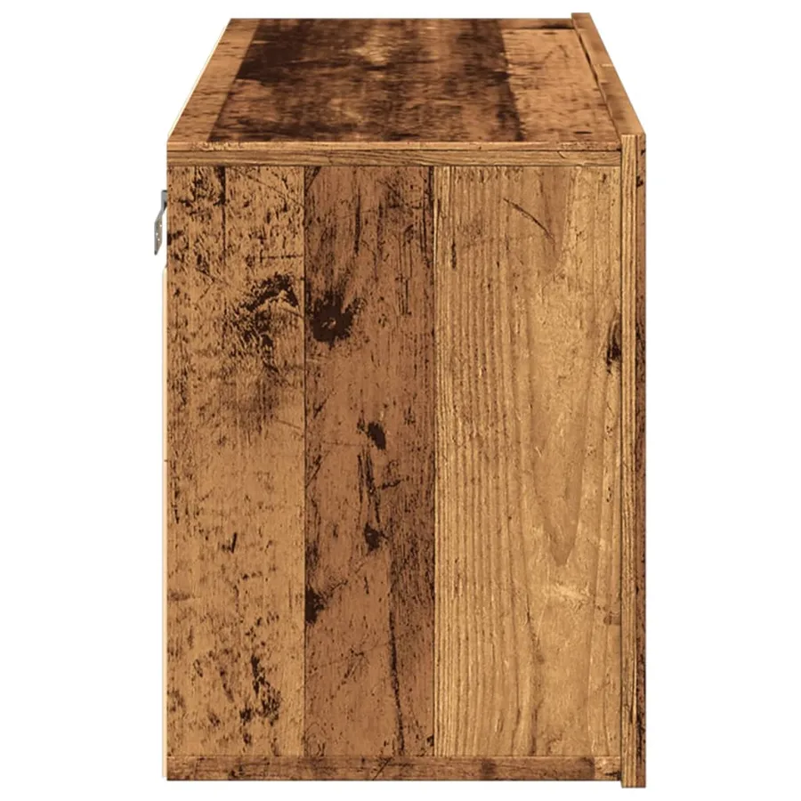 Meuble TV mural vieux bois 80x30x41 cm - 7