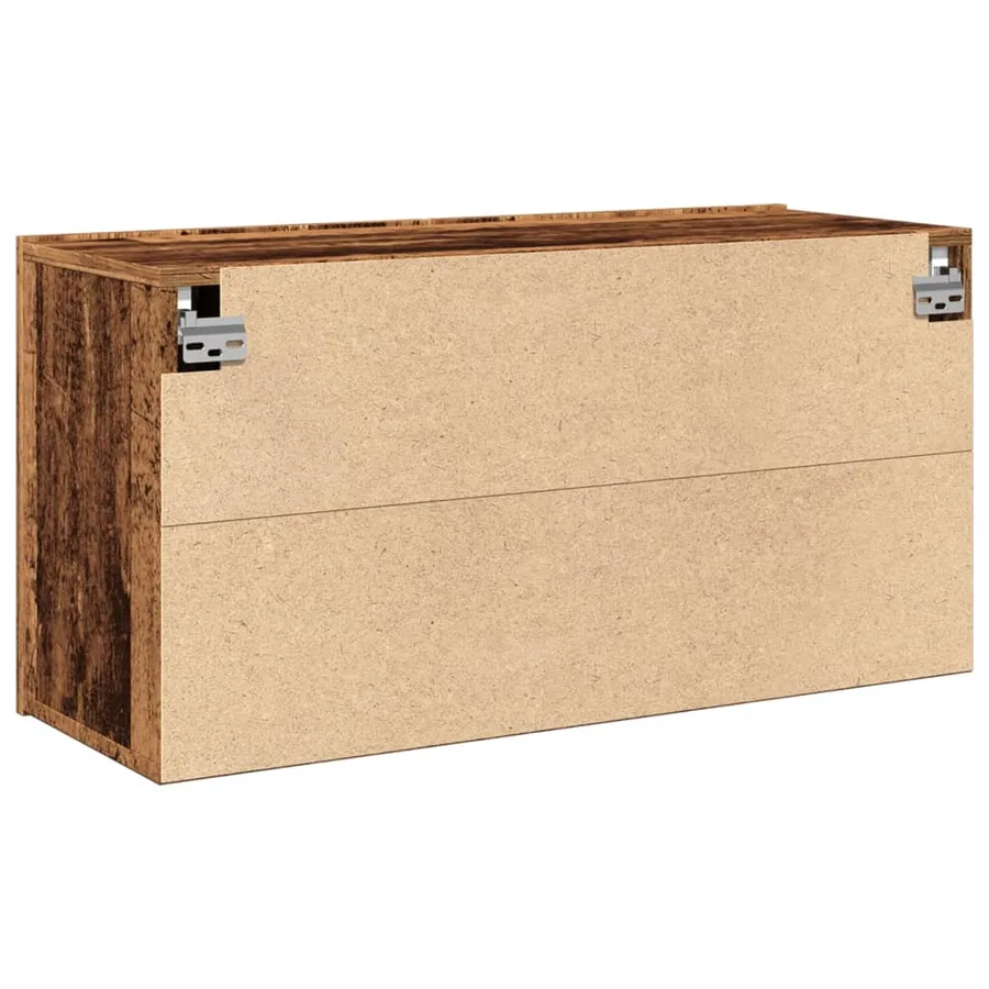 Meuble TV mural vieux bois 80x30x41 cm - 8