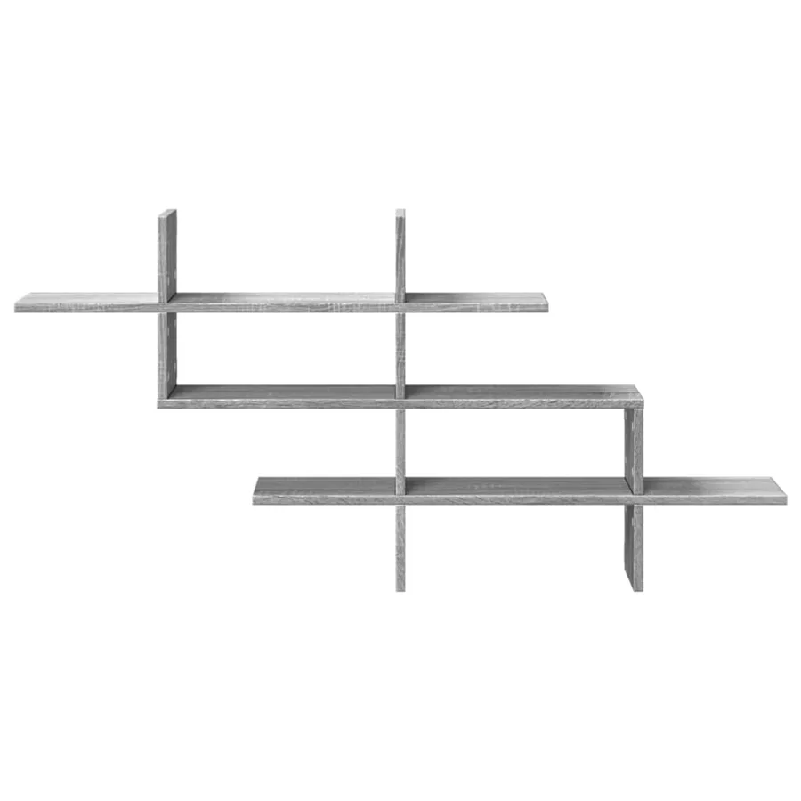 Étagère murale sonoma gris 124,5x18x60,5 cm bois d'ingénierie - 4