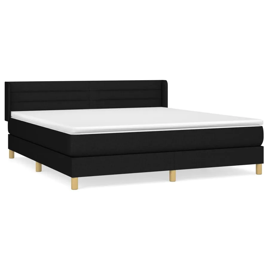 Sommier à lattes de lit avec matelas Noir 180x200 cm Tissu - 2
