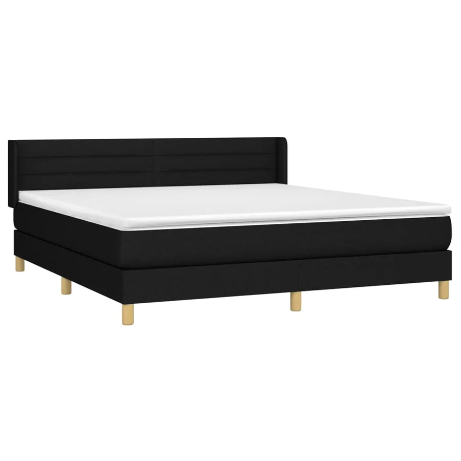 Sommier à lattes de lit avec matelas Noir 180x200 cm Tissu - 3
