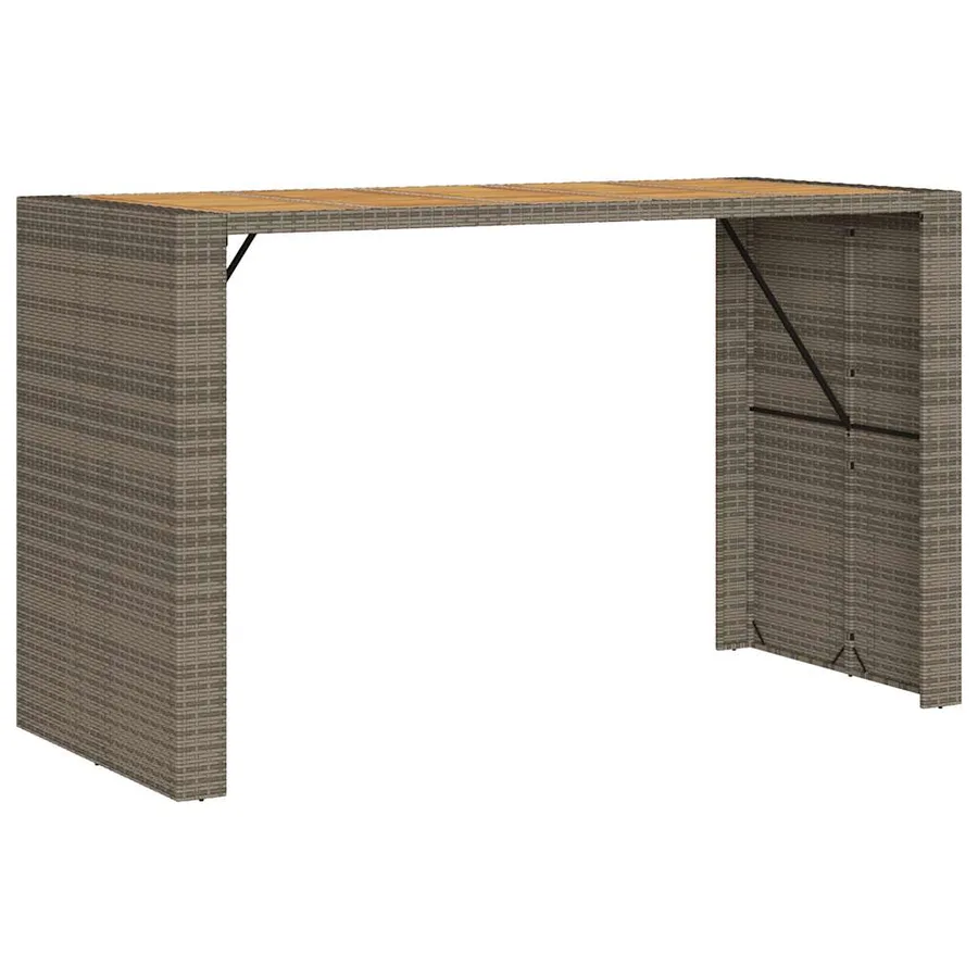 Ensemble de bar de jardin 7 pcs avec coussins gris poly rotin - 5