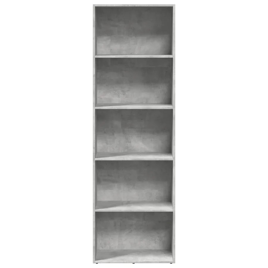 Bibliothèque gris béton 60x30x189 cm bois d'ingénierie - 4
