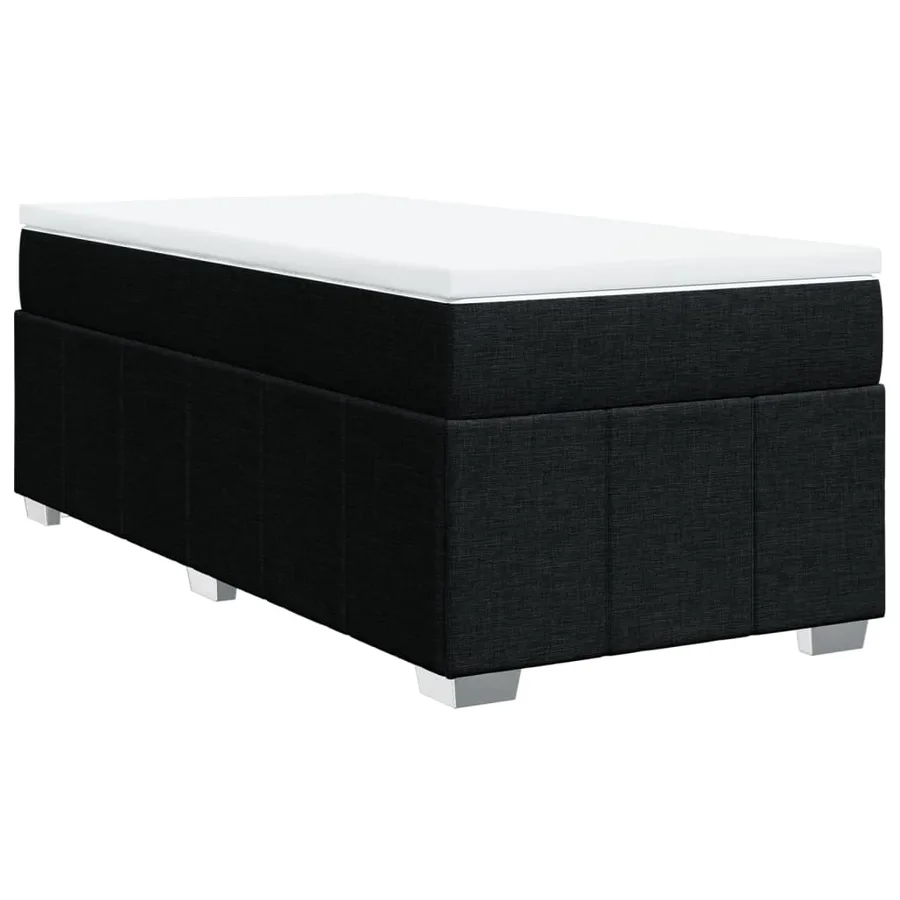 Sommier à lattes de lit et matelas Noir 80x200 cm Tissu - 2