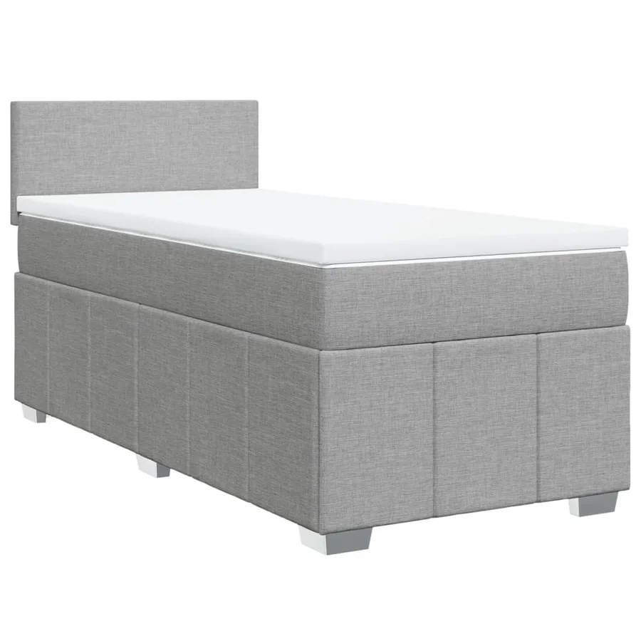 Sommier à lattes de lit avec matelas Gris clair 90x200 cm Tissu - 3