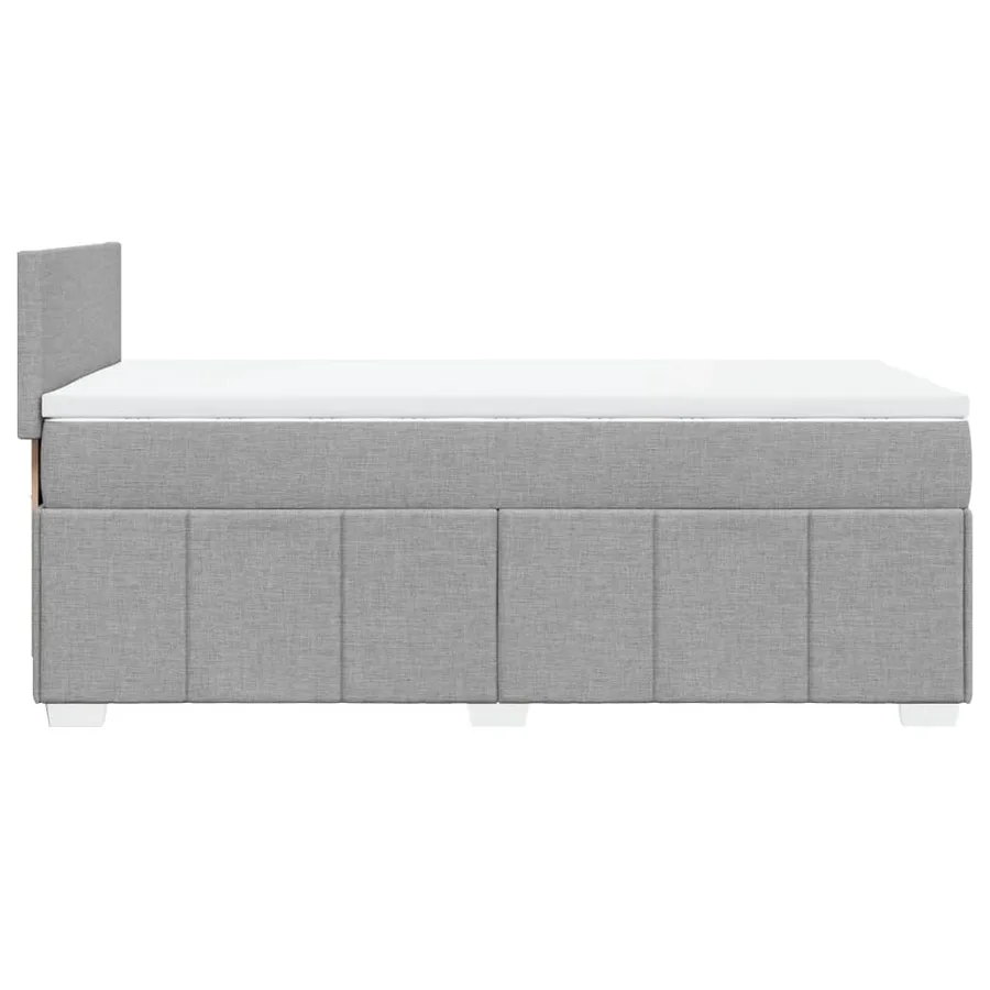 Sommier à lattes de lit avec matelas Gris clair 90x200 cm Tissu - 7