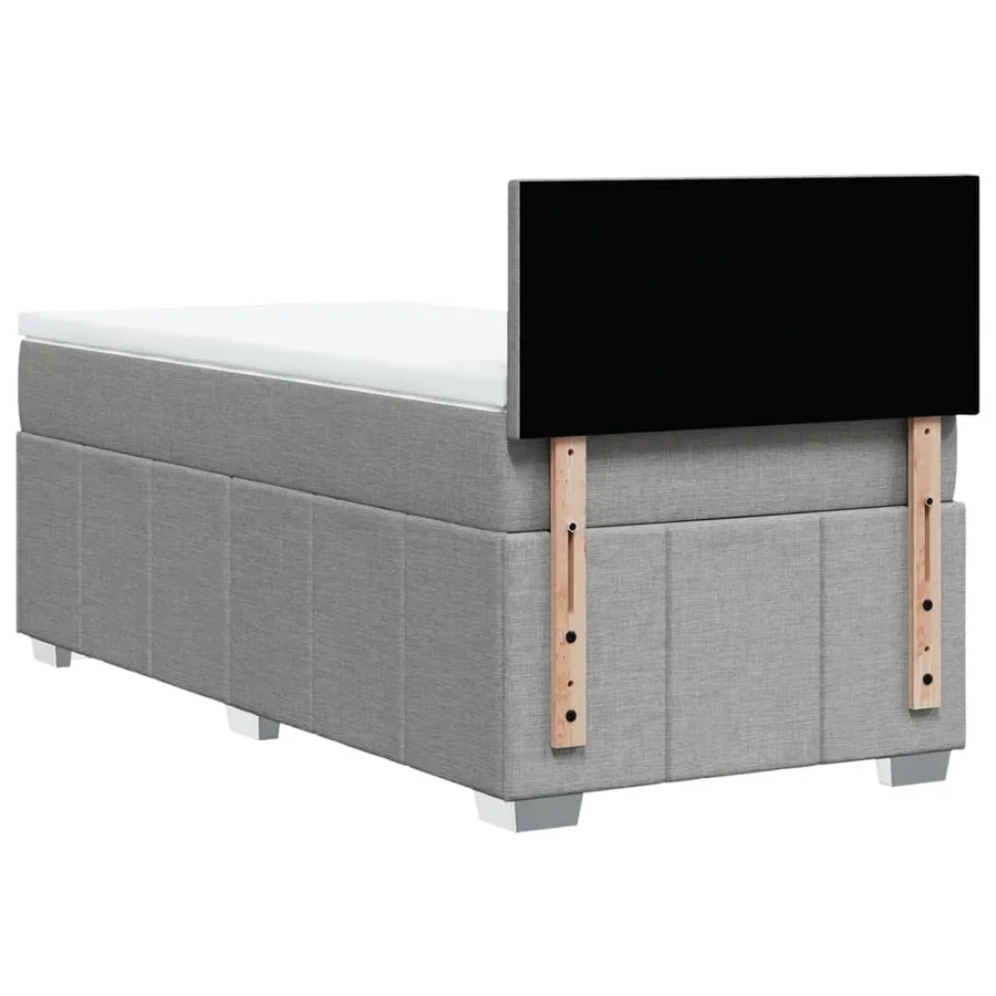 Sommier à lattes de lit avec matelas Gris clair 90x200 cm Tissu - 8