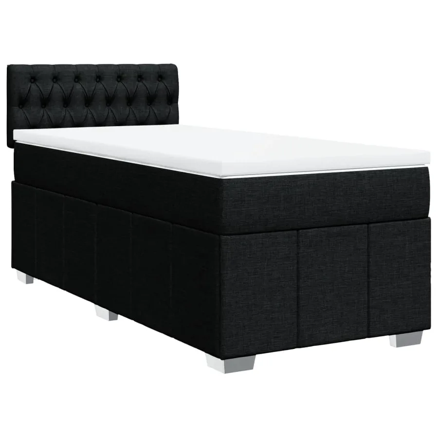 Sommier à lattes de lit et matelas Noir 80x200 cm Tissu - 3