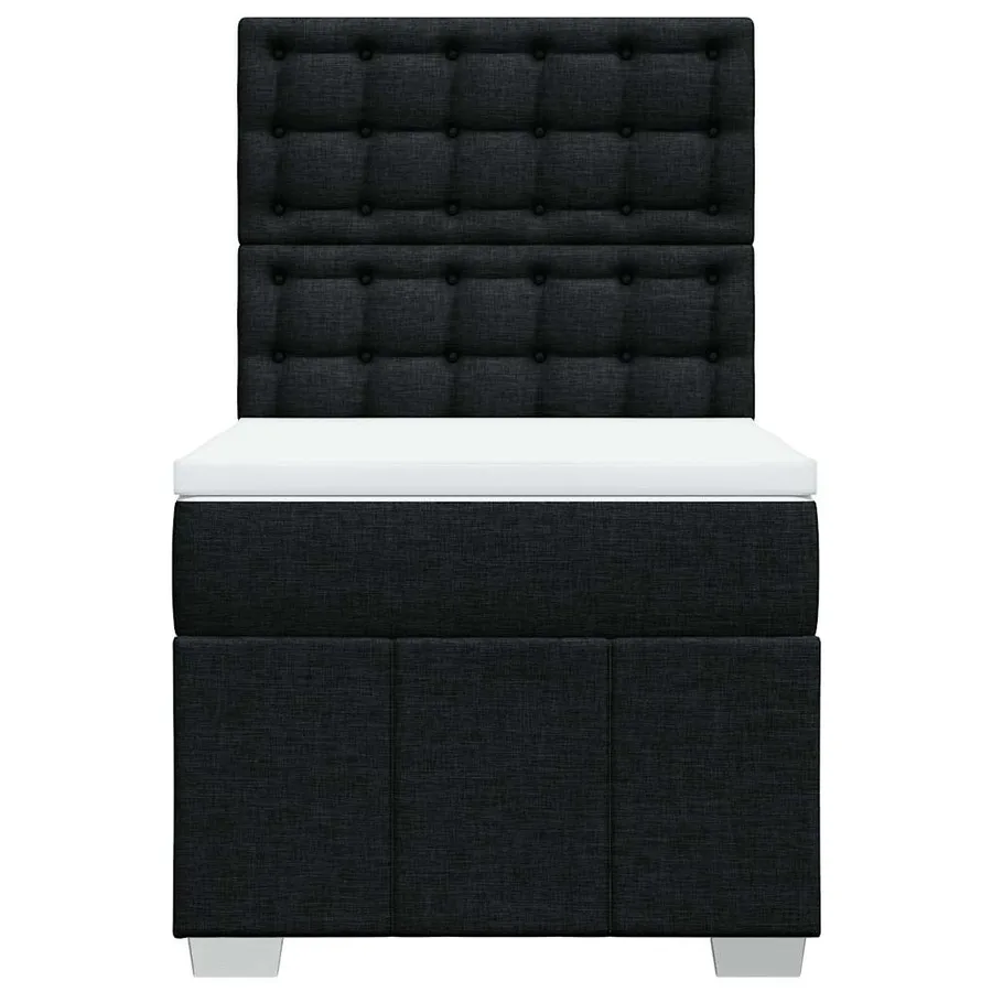 Sommier à lattes de lit et matelas Noir 80x200 cm Tissu - 6