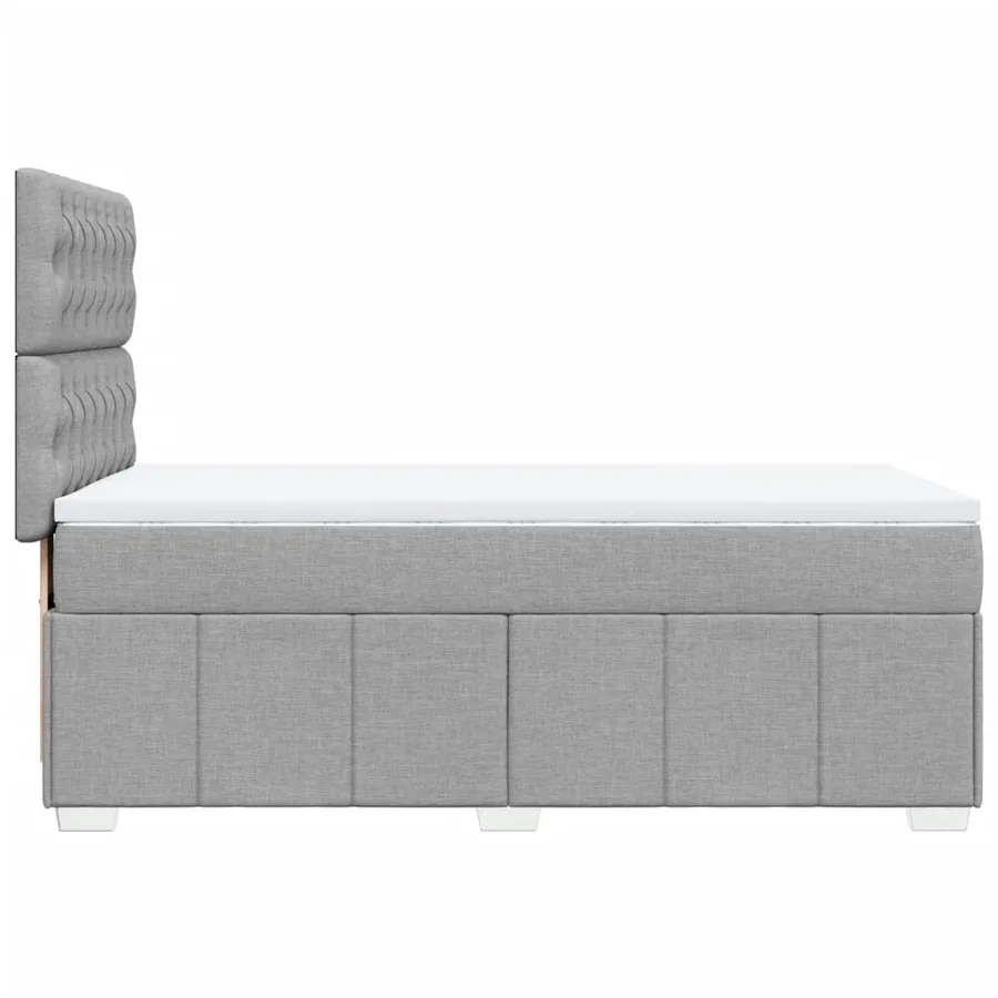 Sommier à lattes de lit avec matelas Gris clair 90x200 cm Tissu - 7