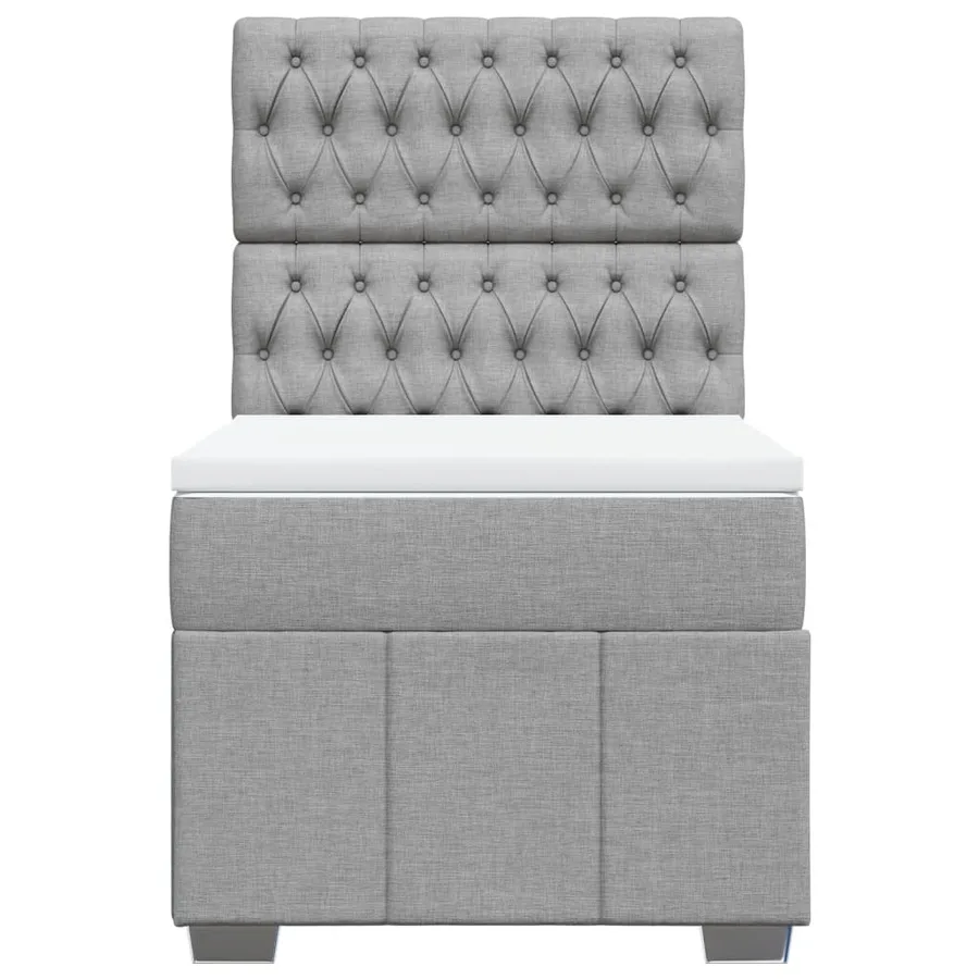Sommier à lattes de lit avec matelas Gris clair 90x200 cm Tissu - 4
