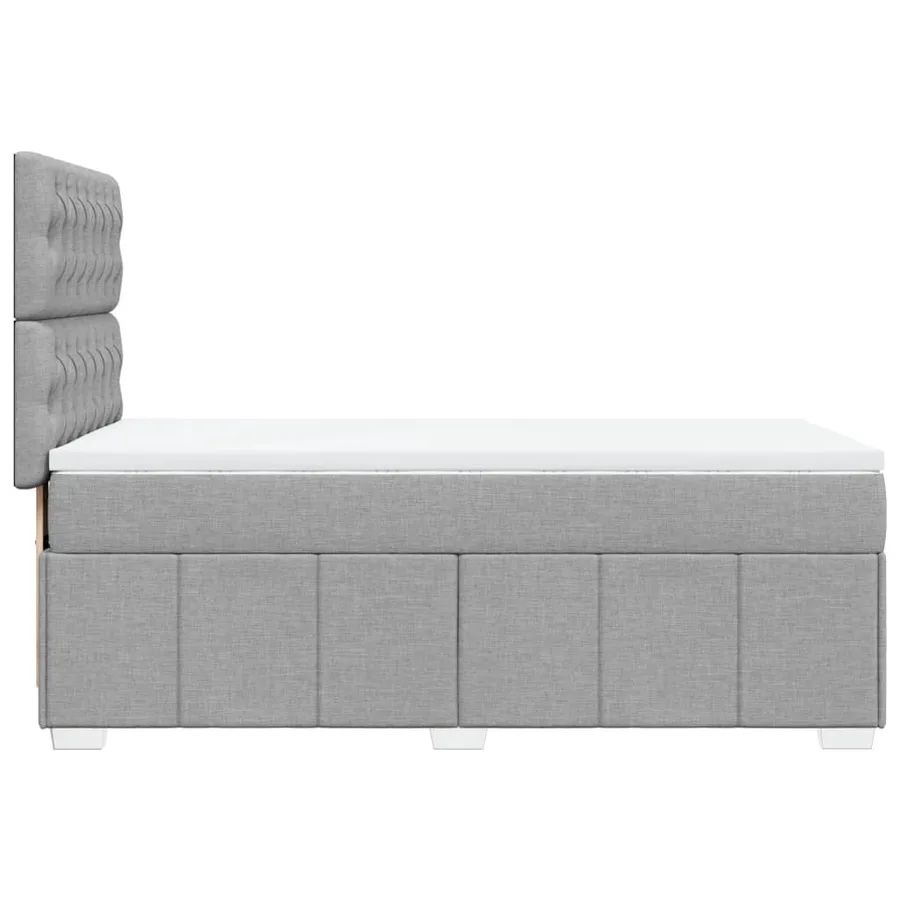 Sommier à lattes de lit avec matelas Gris clair 90x200 cm Tissu - 5