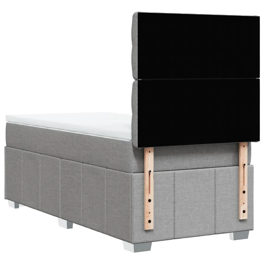 Sommier à lattes de lit avec matelas Gris clair 90x200 cm Tissu - 6