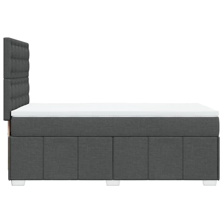 Sommier à lattes de lit avec matelas Gris foncé 90x200 cm Tissu - 5