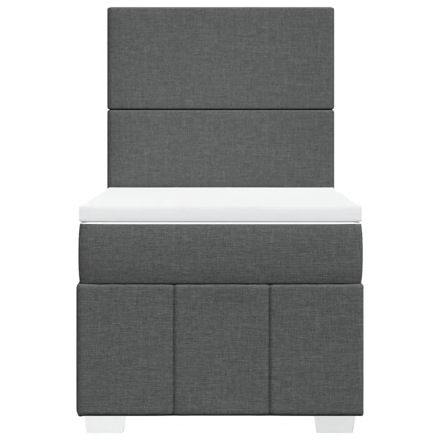 Sommier à lattes de lit avec matelas Gris foncé 90x200 cm Tissu - 4