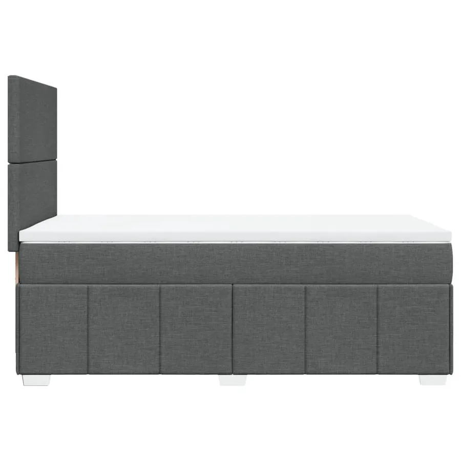 Sommier à lattes de lit avec matelas Gris foncé 90x200 cm Tissu - 5