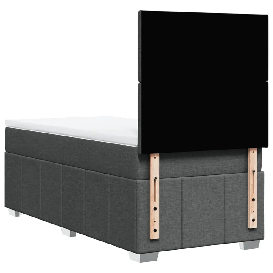 Sommier à lattes de lit avec matelas Gris foncé 90x200 cm Tissu - 6