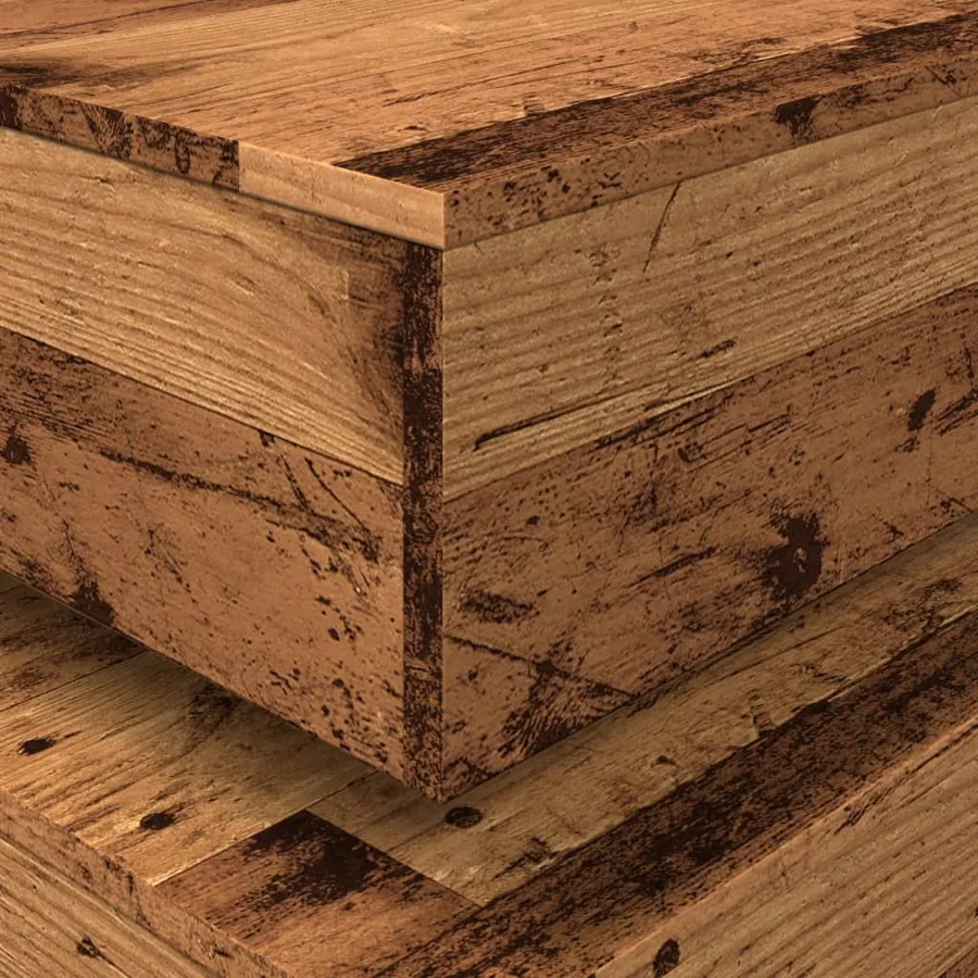 Table basse avec lumières LED vieux bois 50x50x40 cm - 10