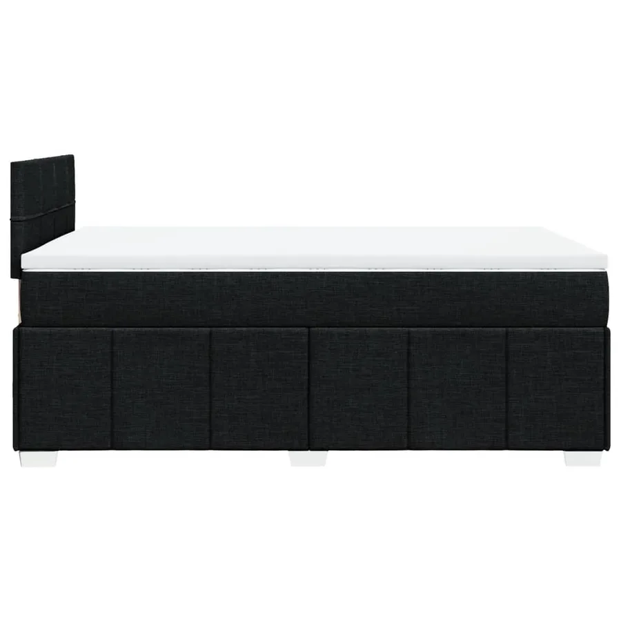Sommier à lattes de lit avec matelas noir 120x190 cm tissu - 5