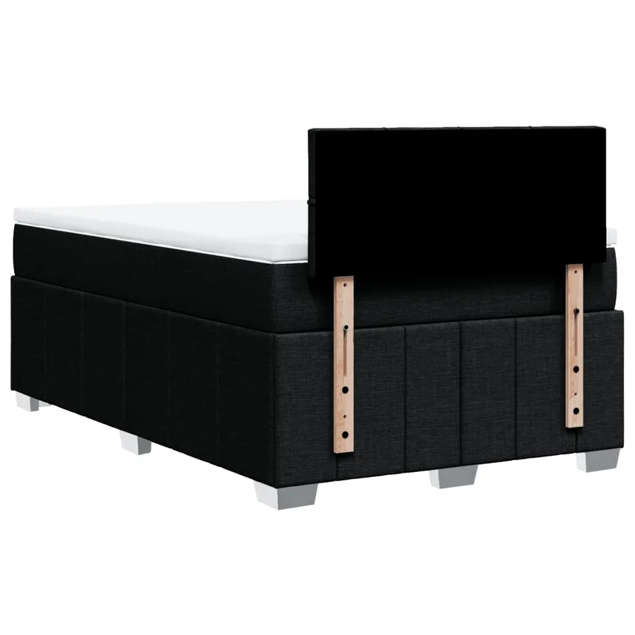 Sommier à lattes de lit avec matelas noir 120x190 cm tissu - 6