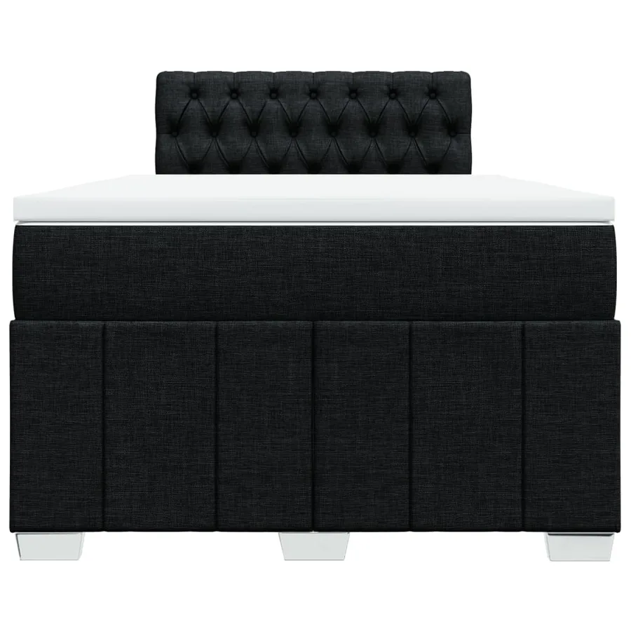 Sommier à lattes de lit avec matelas noir 120x190 cm tissu - 4