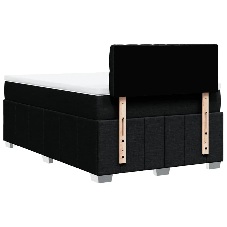 Sommier à lattes de lit avec matelas noir 120x190 cm tissu - 6