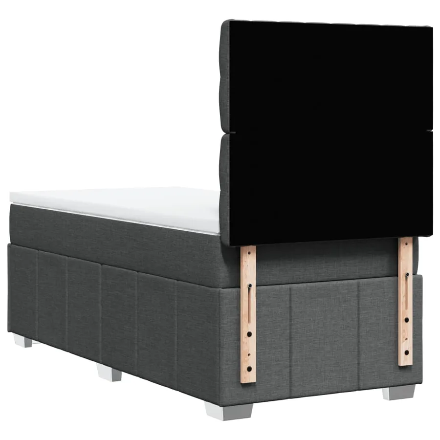 Sommier à lattes de lit avec matelas Gris foncé 100x200cm Tissu - 8
