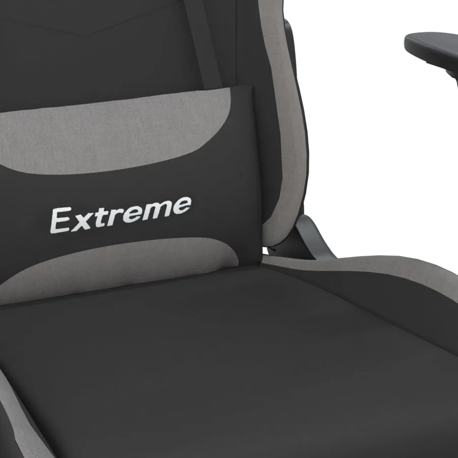 Chaise de jeu de massage Noir et gris clair Tissu - 8