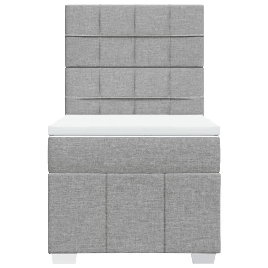 Sommier à lattes de lit avec matelas Gris clair 100x200cm Tissu - 4