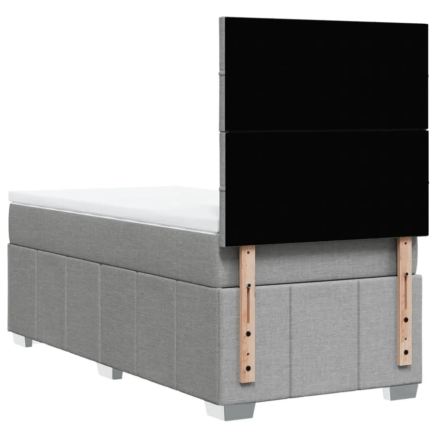 Sommier à lattes de lit avec matelas Gris clair 100x200cm Tissu - 6