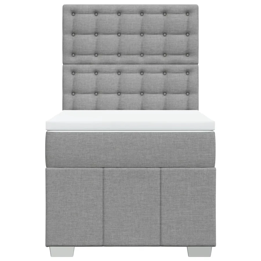 Sommier à lattes de lit avec matelas Gris clair 100x200cm Tissu - 4