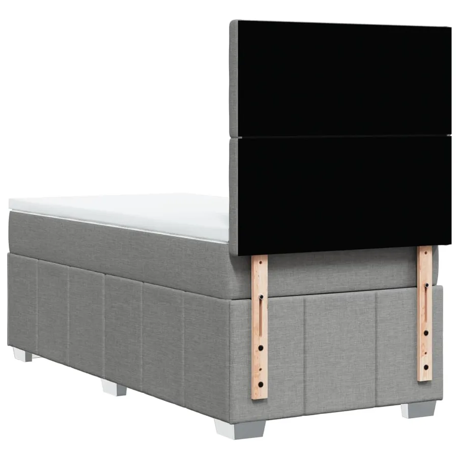 Sommier à lattes de lit avec matelas Gris clair 100x200cm Tissu - 6