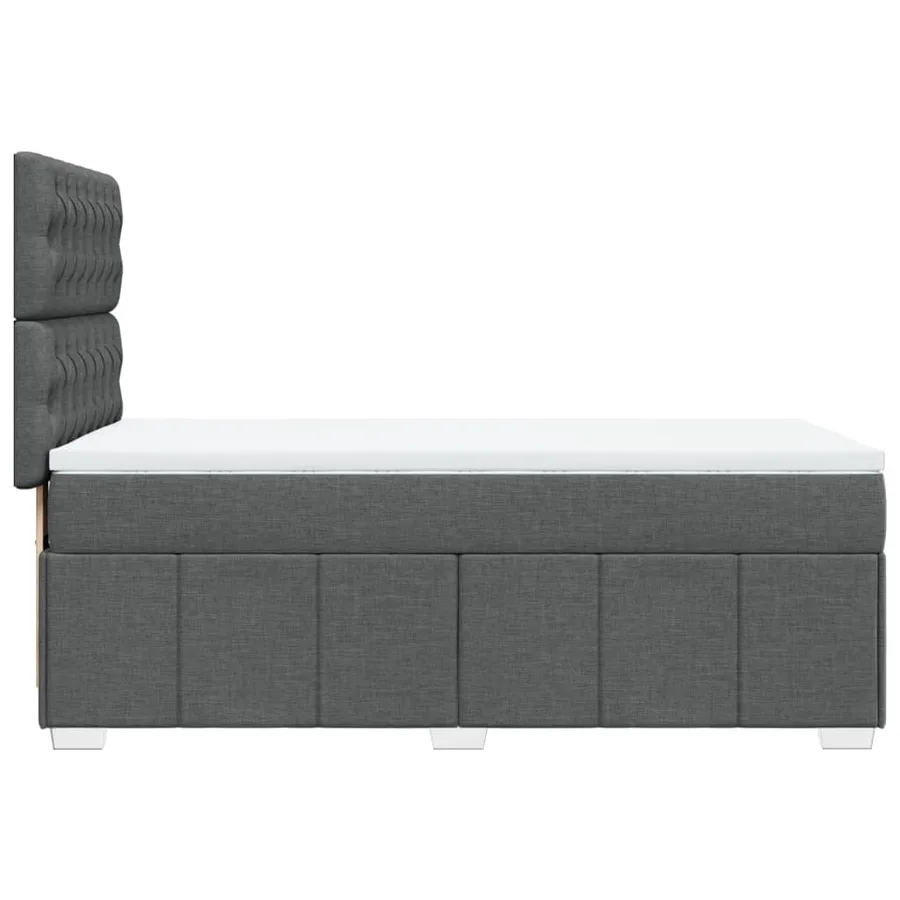 Sommier à lattes de lit avec matelas Gris foncé 100x200cm Tissu - 5