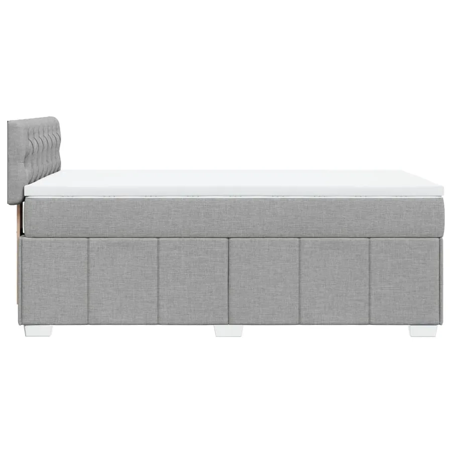 Sommier à lattes de lit avec matelas Gris clair 100x200cm Tissu - 7