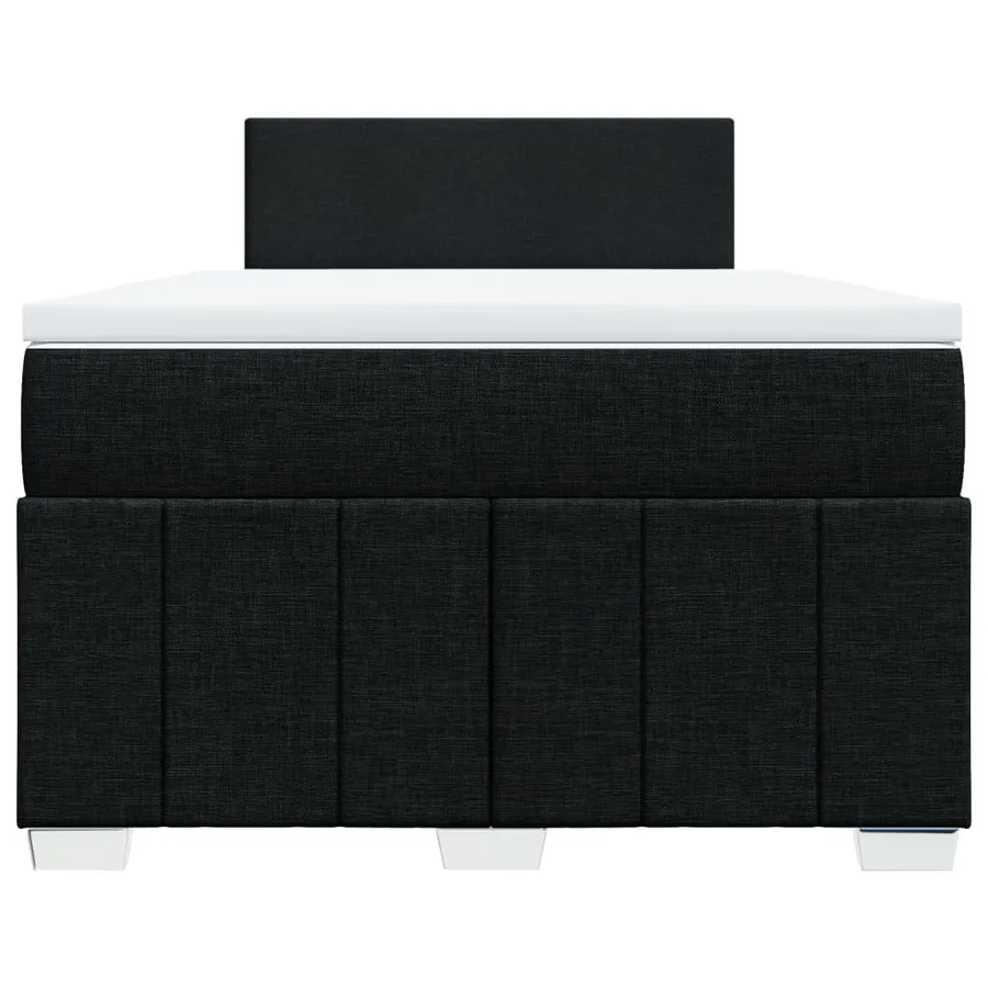 Sommier à lattes de lit avec matelas noir 120x190 cm tissu - 4
