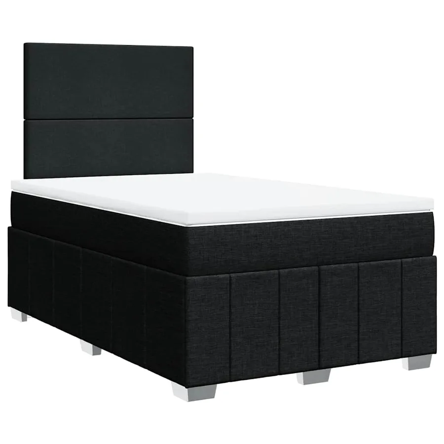 Sommier à lattes de lit avec matelas noir 120x190 cm tissu - 3