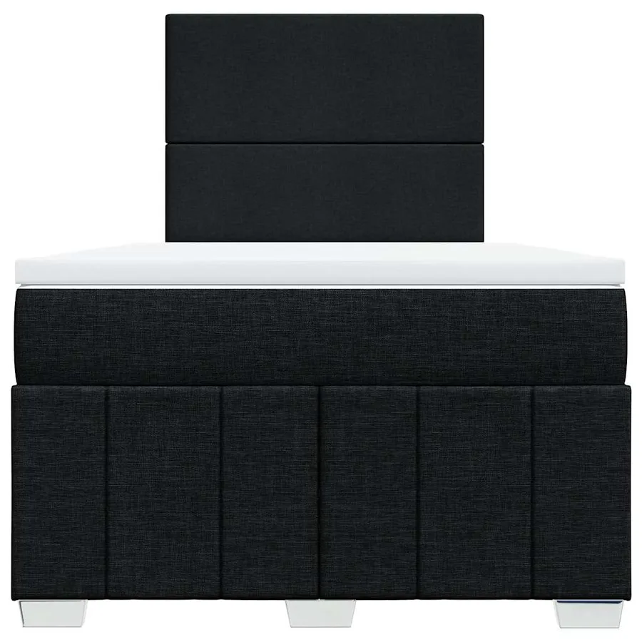 Sommier à lattes de lit avec matelas noir 120x190 cm tissu - 6
