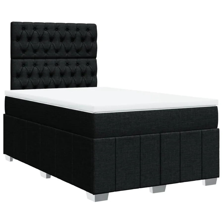 Sommier à lattes de lit avec matelas noir 120x190 cm tissu - 3
