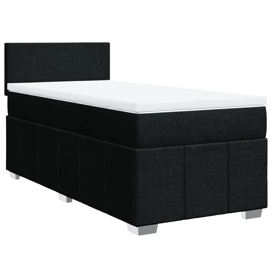 Sommier à lattes de lit avec matelas Noir 100x200 cm Tissu - 2
