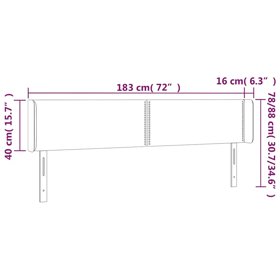 Tête de lit à LED Vert foncé 183x16x78/88 cm Velours - 7