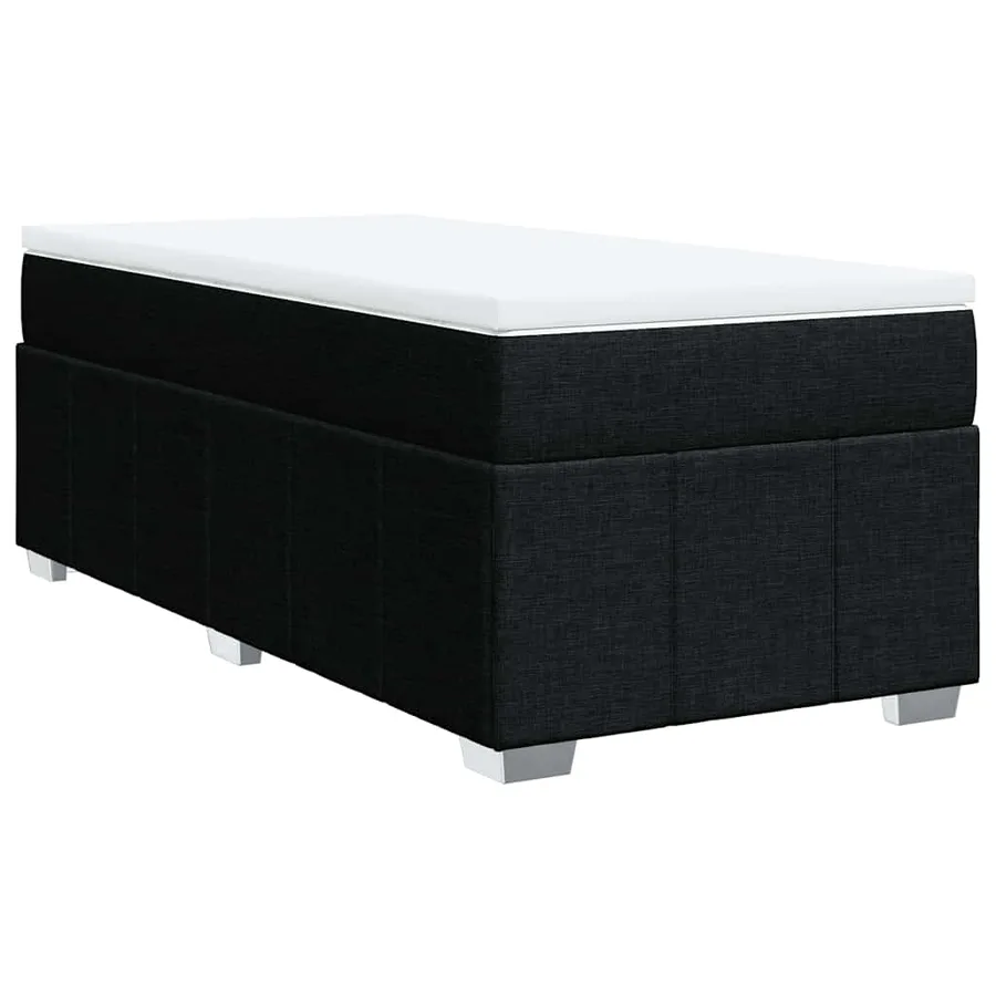 Sommier à lattes de lit avec matelas Noir 100x200 cm Tissu - 2
