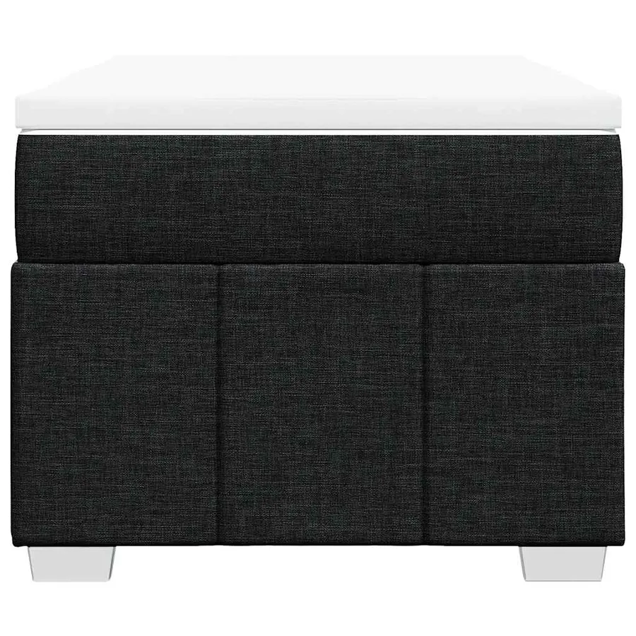 Sommier à lattes de lit avec matelas Noir 100x200 cm Tissu - 4