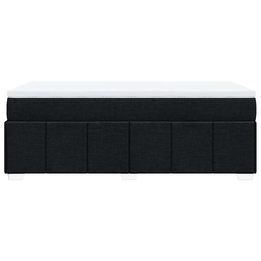 Sommier à lattes de lit avec matelas Noir 100x200 cm Tissu - 8