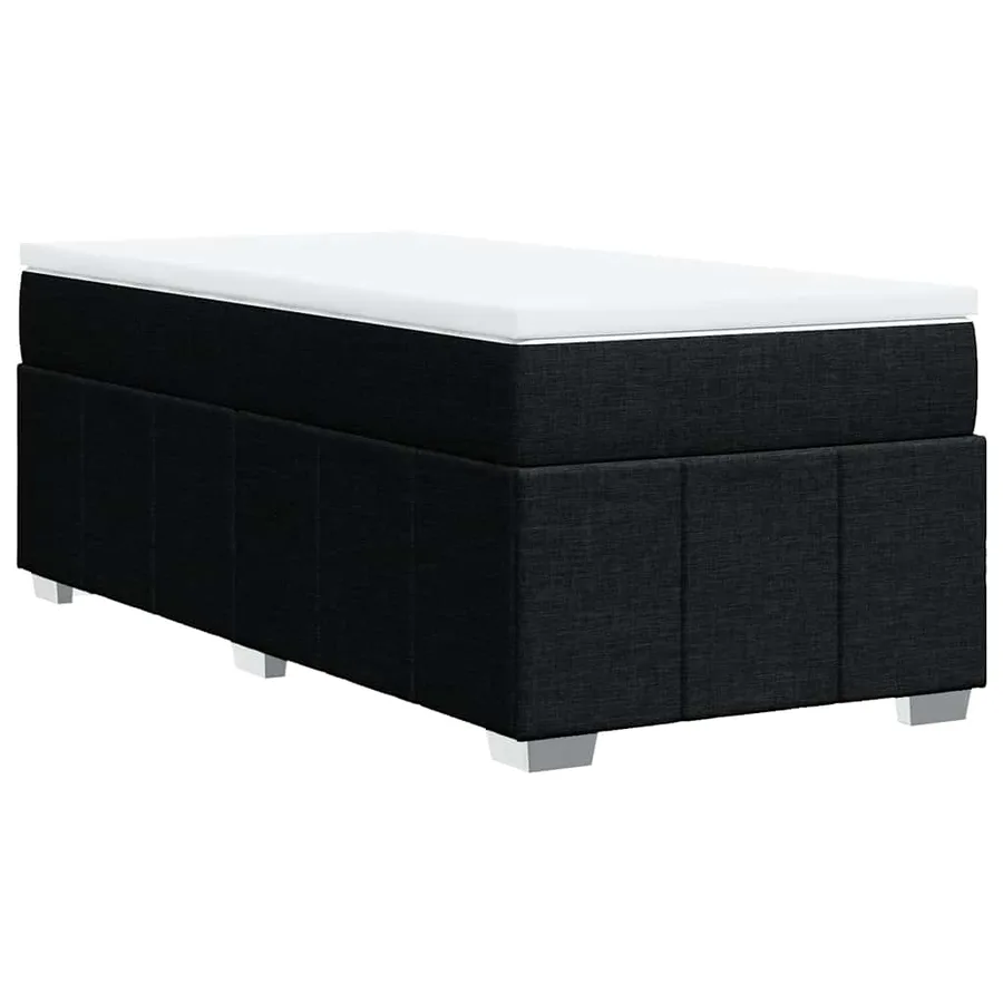 Sommier à lattes de lit avec matelas Noir 100x200 cm Tissu - 9