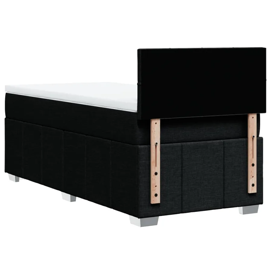 Sommier à lattes de lit avec matelas Noir 100x200 cm Tissu - 6