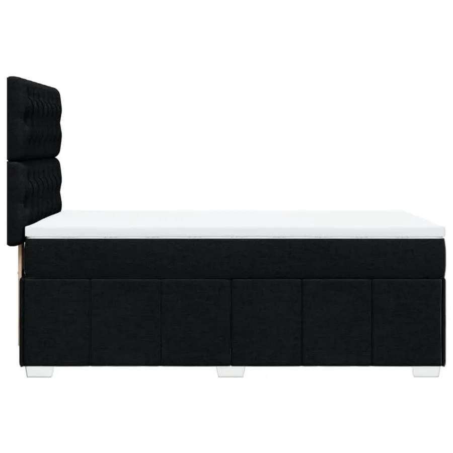 Sommier à lattes de lit avec matelas Noir 90x190 cm Tissu - 5