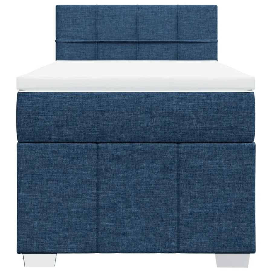Sommier à lattes de lit avec matelas Bleu 90x200 cm Tissu - 4