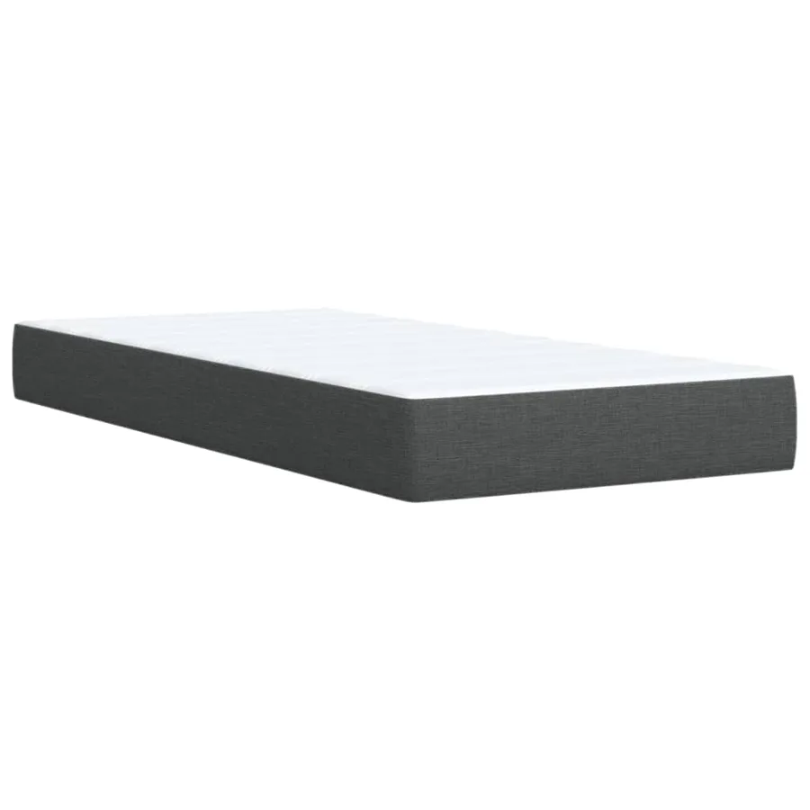 Sommier à lattes de lit et matelas Gris foncé 90x190 cm Tissu - 10